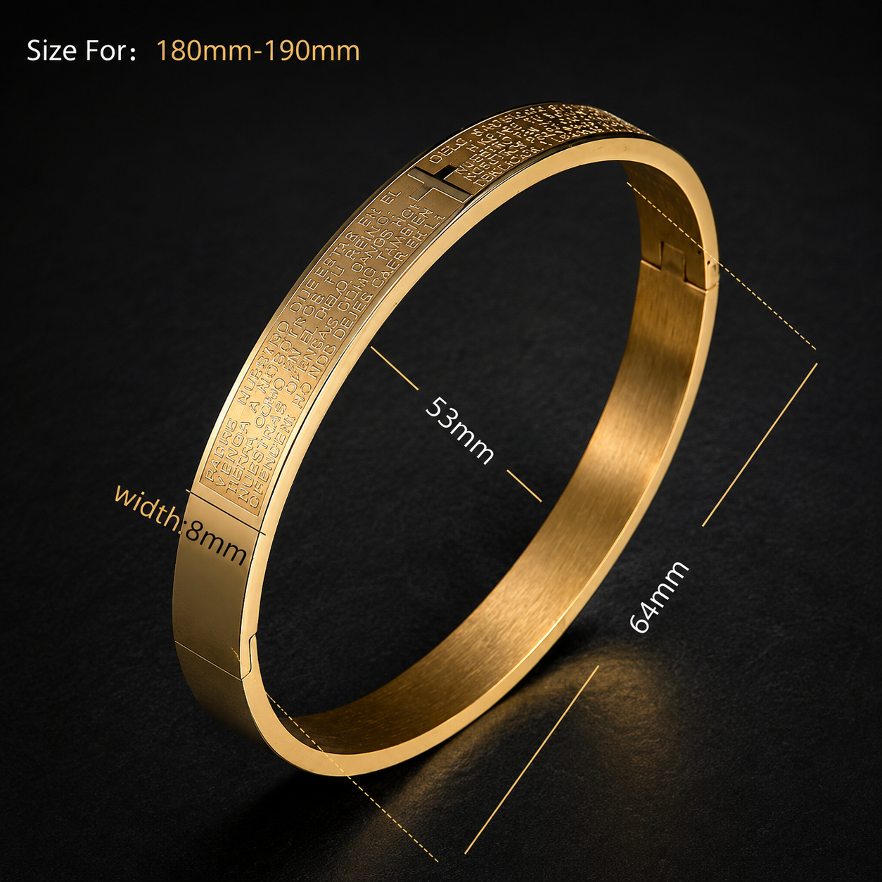 Pulsera Padre Nuestro en Acero Inoxidable